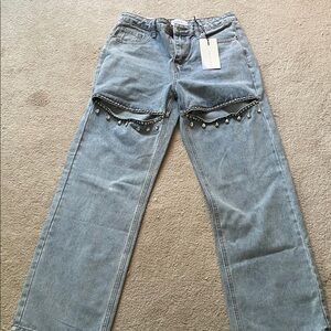 Angel kiss Light Blue Embellished Women’s Jeans